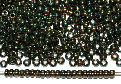 Rocailles von Ornella Preciosa Tschechien, metallic grün