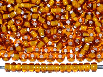 Rocailles von Ornella Preciosa Tschechien, topas transp. mit Farbeinzug weiß