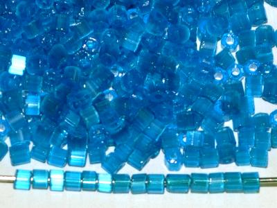Schnittperlen 2cut Beads von Ornella Preciosa, Satinglas blau