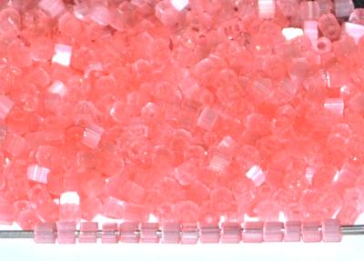 Schnittperlen 2 cut Beads von Ornella Preciosa,
 Satinglas lachs