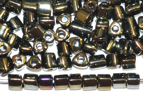 2-cut-Beads dreieckiger Querschnitt von Preciosa Tschechien,
 metallic