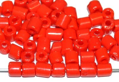 tube beads von Ornella Preciosa Tschechien,
 hellrot opak