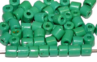 tube beads von Ornella Preciosa Tschechien,
 blaugrün opak