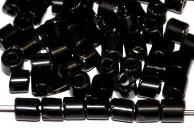 tube beads von Ornella Preciosa Tschechien,
 schwarz opak