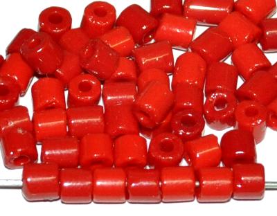tube beads von Ornella Preciosa Tschechien,
 rot opak