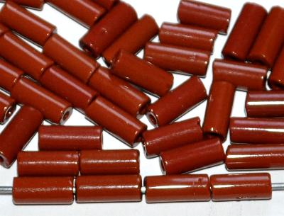 tube beads von Ornella Preciosa Tschechien,
 braun opak