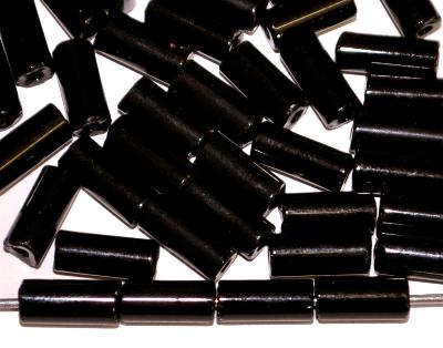 tube beads von Ornella Preciosa Tschechien,
 schwarz opak