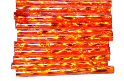 Glasperlen / Stiftperlen getwistet, von Preciosa Ornella Tschechien hergestellt, orange mit Silbereinzug