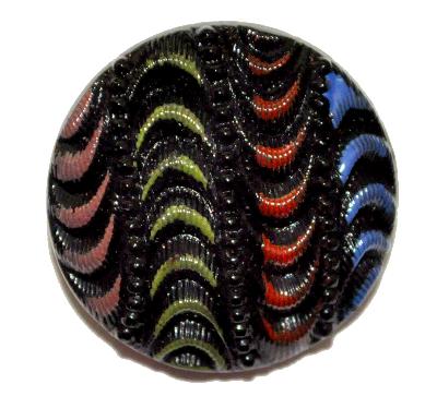 Glasknopf, handgefertigt, handbemalt In Gablonz / Böhmen hergestellt.