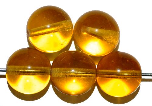 Glasperlen rund, 
 topas transp., 
 hergestellt in Gablonz / Tschechien