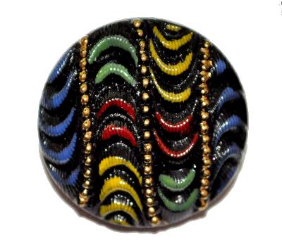 Glasknopf, handgefertigt, handbemalt In Gablonz / Böhmen hergestellt.