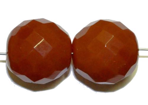 facettierte Glasperlen alabasterbraun, hergestellt in Gablonz / Tschechien