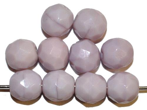 facettierte Glasperlen flieder opak, hergestellt in Gablonz / Tschechien