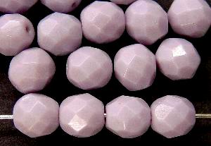 facettierte Glasperlen flieder opak, hergestellt in Gablonz / Tschechien