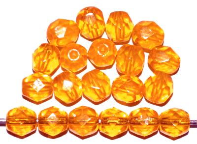 facettierte Glasperlen Opalglas gelb, hergestellt in Gablonz / Tschechien