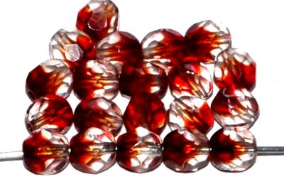 facettierte Glasperlen kristall rot transp.,
 hergestellt in Gablonz / Tschechien