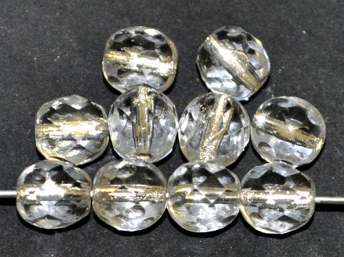 facettierte Glasperlen  kristall mit Silbereinzug, hergestellt in Gablonz / Tschechien
