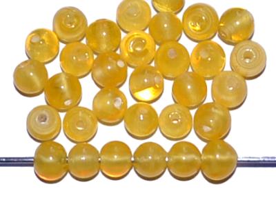 Wickelglasperlen, gelb Perlettglas, in den 1930/1940 Jahren in Gablonz/Böhmen von Hand gefertigt