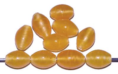 Wickelglasperlen Oliven, gelb Perlettglas, in den 1930/1940 Jahren in Gablonz/Böhmen von Hand gefertigt