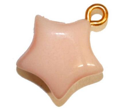 Glasanhänger Stern mit Öse,  puder opak, hergestellt in Gablonz / Tschechien