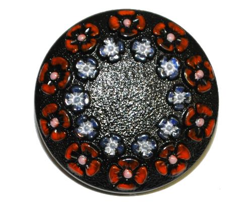 Glasknopf, handgefertigt, handbemalt In Gablonz / Böhmen hergestellt.  (nur wenige auf Lager)