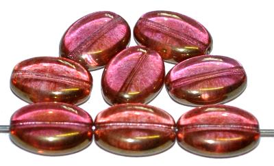 Glasperlen Olive flach
 kristall bronziert,
 hergestellt in Gablonz / Tschechien