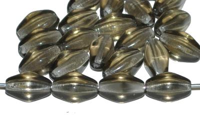 Glasperlen Doppelpyramide,
 blackdiamond transp.,
 hergestellt in Gablonz / Tschechien