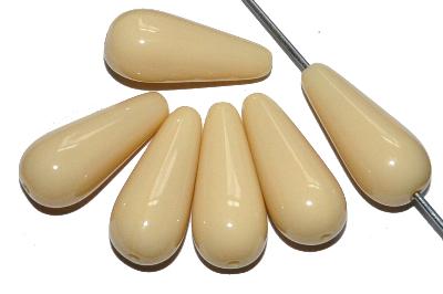 Glasperlen Tropfen
 beige opak,
 hergestellt in Gablonz Tschechien