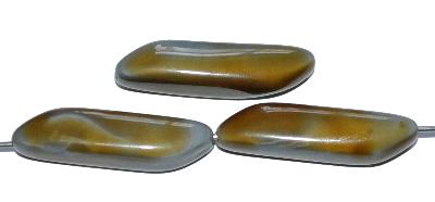 Glasperlen Nuggets, grau oliv opak, hergestellt in Gablonz / Tschechien