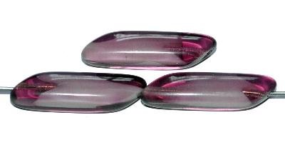 Glasperlen Nuggets, Mischglas violett weiß, hergestellt in Gablonz / Tschechien