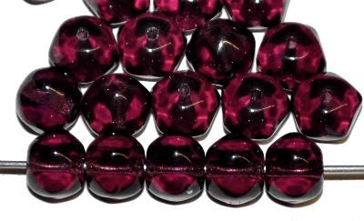 Glasperlen Nuggets
 violett transp.,
 hergestellt in Gablonz / Tschechien