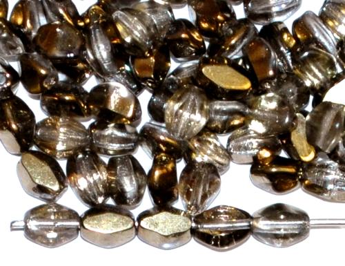 Glasperlen Pinchbeads geschliffen,  kristall messing finish,  hergestellt in Gablonz / Tschechien
