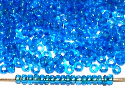 Rocailles ( Ponybeads ) um 1920 in Gablonz / Böhmen hergestellt 
 blau transp.,