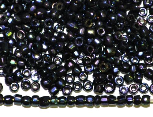 3-Cutbeads ca.1930 in Gablonz/Böhmen hergestellt  schwarz mit ligth AB