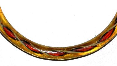 Glasreifen ( bangeles )
 für Gablonzer Weihnachtsschmuck,
 um 1900 in Gablonz/Böhmen hergestellt