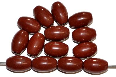Glasperlen (Prosserbeads) Oliven aus Gablonz/Böhmen, um 1920 hergestellte, braun opak