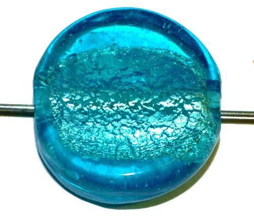 handgefertigte Lampenperle 
 mit eingearbeiteter Silberfolie