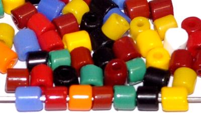 tube beads von Ornella Preciosa Tschechien,
 Farbmix