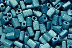 2 cut beads von Ornella Preciosa Tschechien / metallic blau
 mattiert