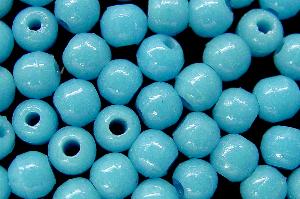 Glasperlen Prosserbeads rund Alabasterglas powderblue hell,
 Trade Beads für den Afrikahandel in den 1920/30 Jahren in Gablonz/Böhmen
 hergestellt
 