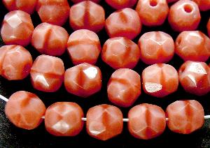 facettierte Glasperlen Perlettglas altrosa, hergestellt in Gablonz / Tschechien