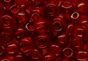 Rocailles aus Gablonz / Böhmen 
 dunkelrot transparent