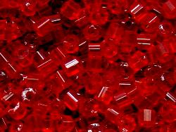 2 cut beads von Ornella Preciosa Tschechien, rot transp. sechseckig